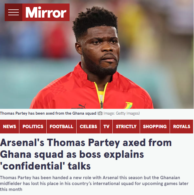 有隐情?阿森纳中场再度缺席国家队集训 加纳主帅:不想公开内部问题